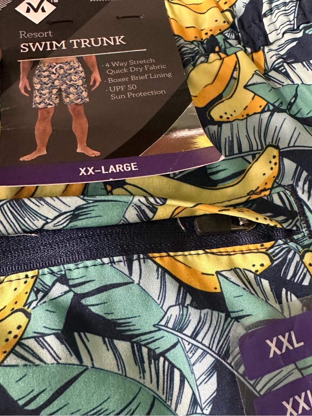 Men's XXL 4-Way Stretch UPF
50 Resort Swim Trunks
BANANA FUN Bathing suit NWT